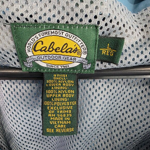 Womens Cabelas Blue Hooded Rain Jacket Full Zip 100% Nylon Waterproof Size L - Picture 2 of 7